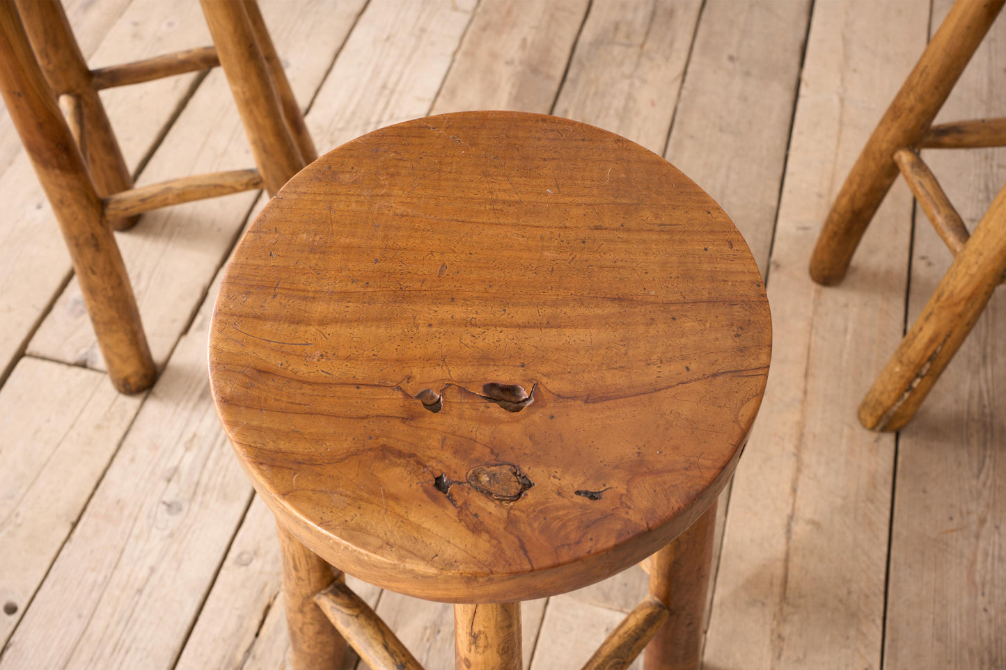 Set of 4 Cherrywood bar stools