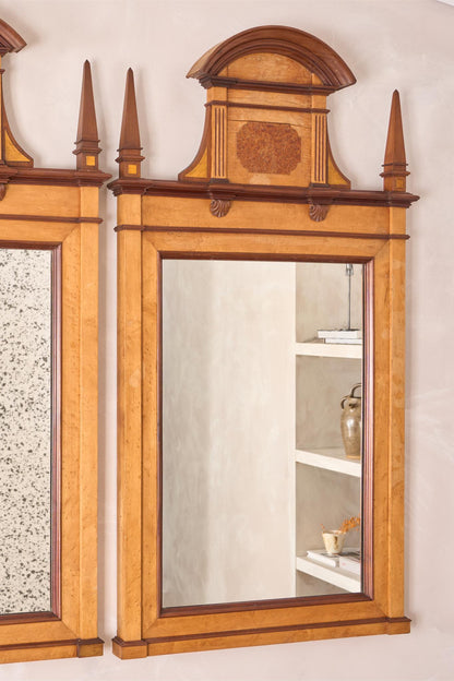 Pair of large 19th century Maple and Walnut wall mirrors