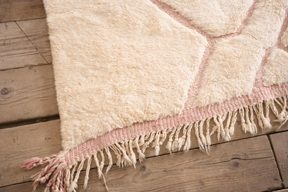 RESERVED Moroccan Berber rug - Pink and White #2