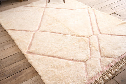 RESERVED Moroccan Berber rug - Pink and White #2