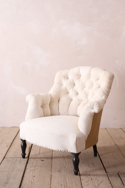 Napoleon III Buttoned shield back armchair