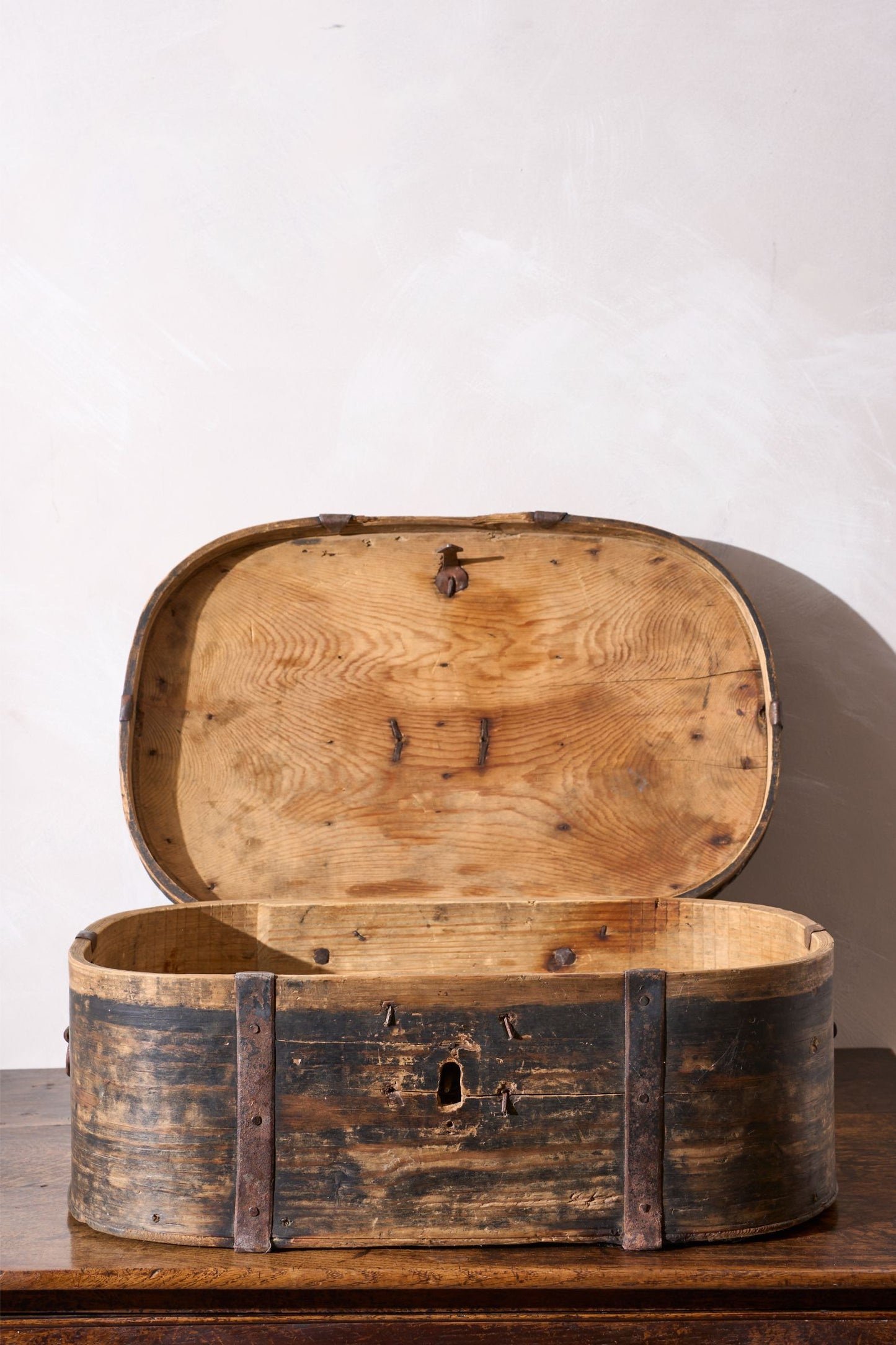 18th Century Swedish folk art marriage box - Patinated