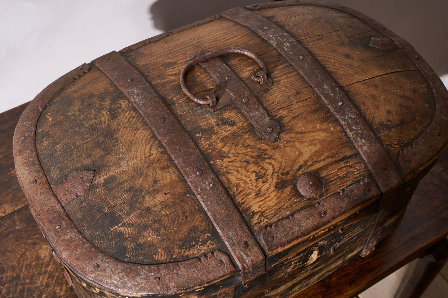 18th Century Swedish folk art marriage box - Patinated