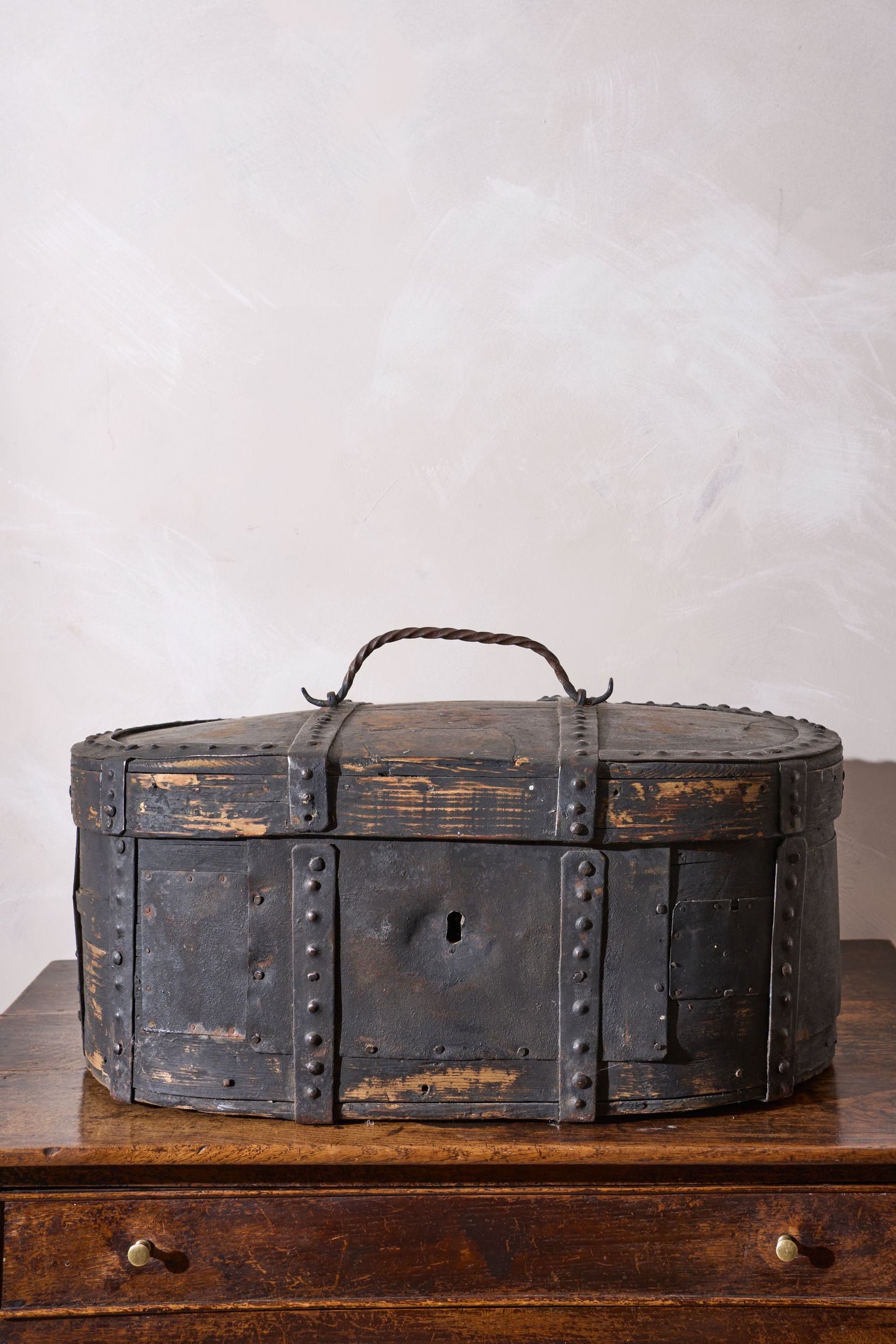 18th Century Swedish folk art marriage box - Dark