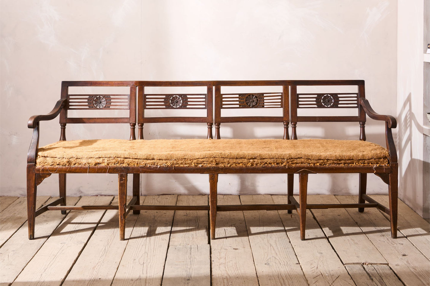 19th Century Neoclassical Italian hall bench - 4 seater