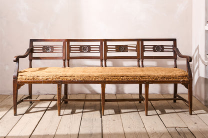 19th Century Neoclassical Italian hall bench - 4 seater