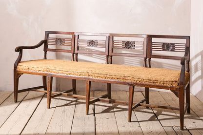 19th Century Neoclassical Italian hall bench - 4 seater