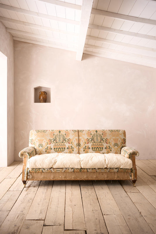 Early 20th century country house square back sofa