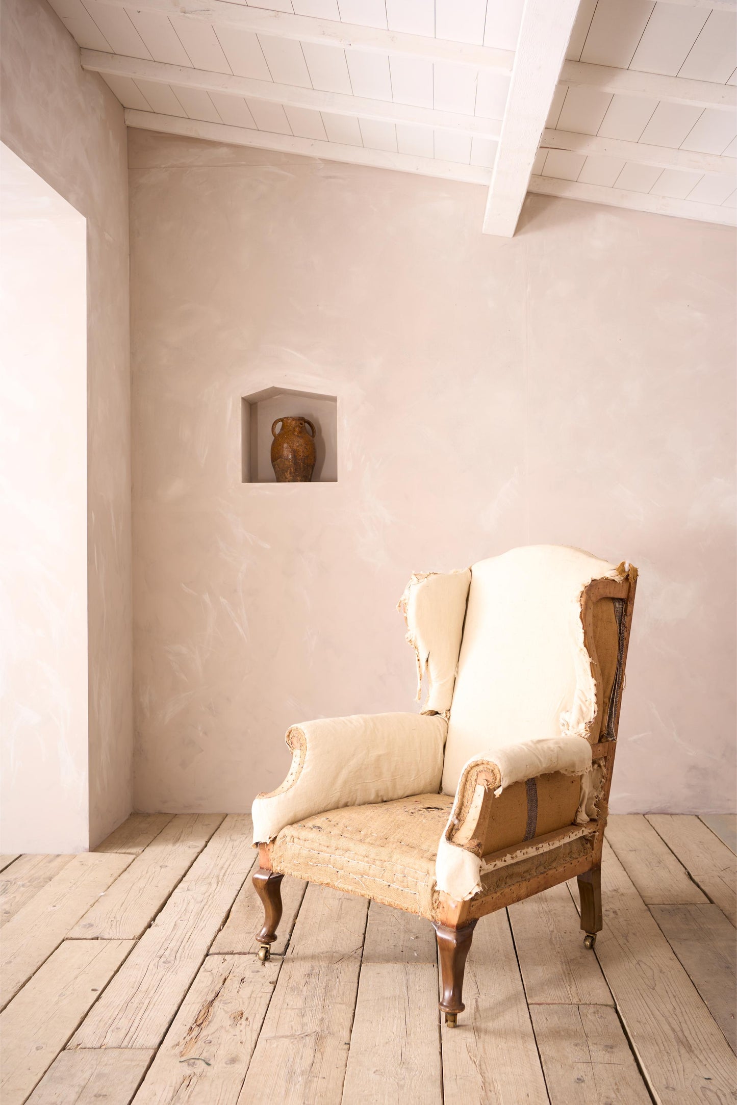 Victorian wingback armchair with cabriole legs by John Reid & Sons