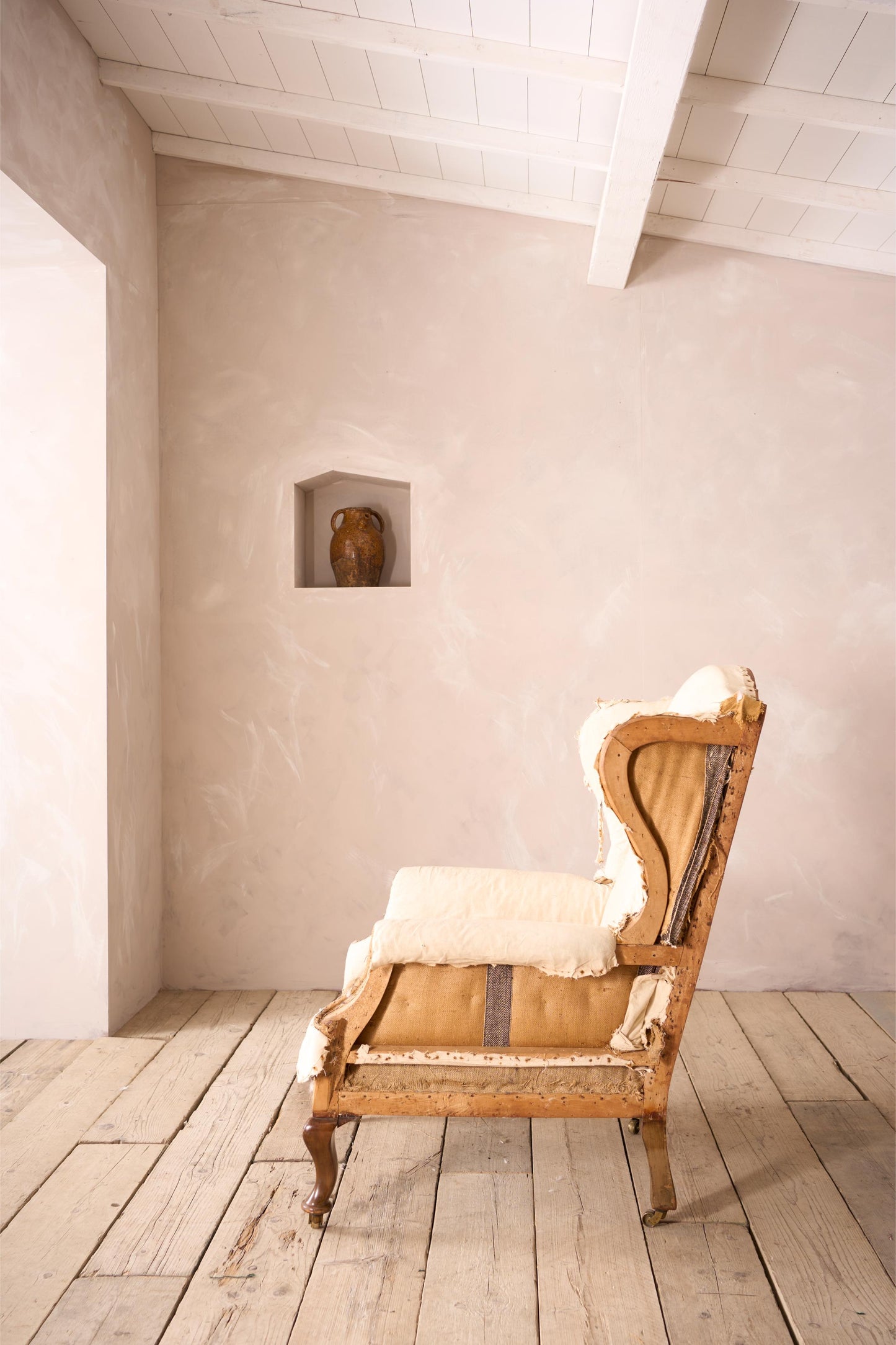 Victorian wingback armchair with cabriole legs by John Reid & Sons