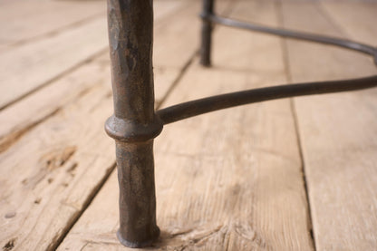 Mid century hand beaten metal side table