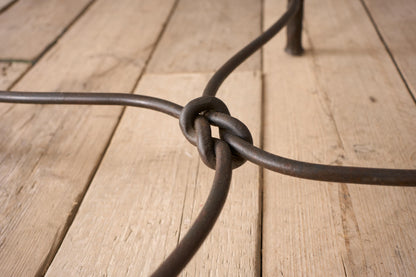 Mid century hand beaten metal side table