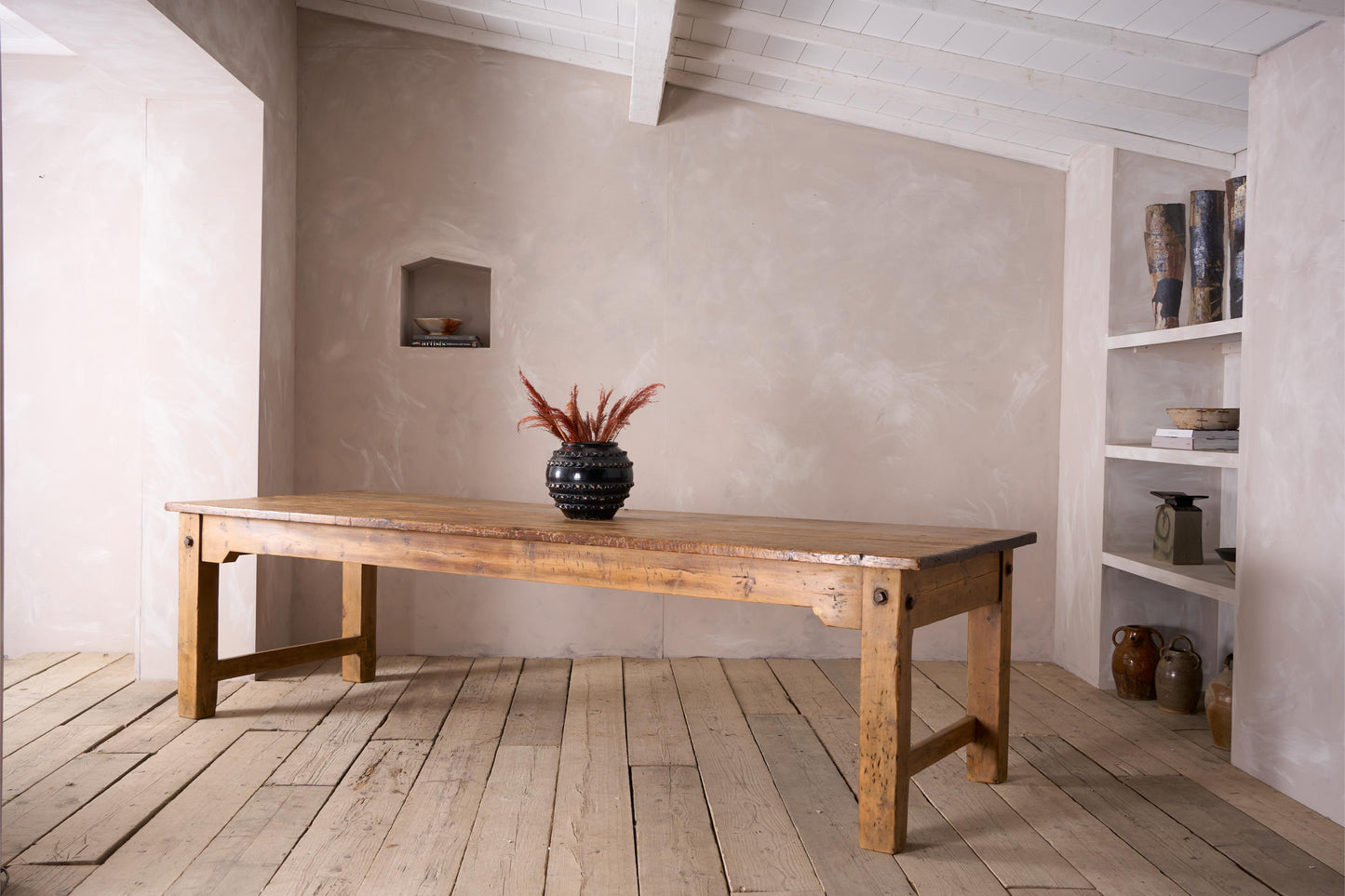 HUGE 19th century Pine and Elm dining table