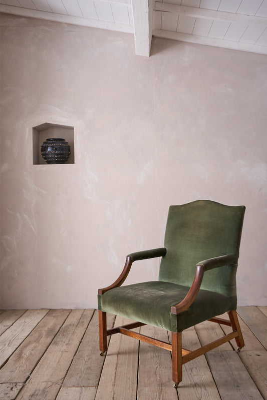 Georgian period mahogany framed Gainsborough chair