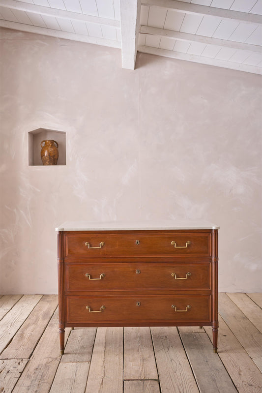 Early 20th century marble topped chest of drawers