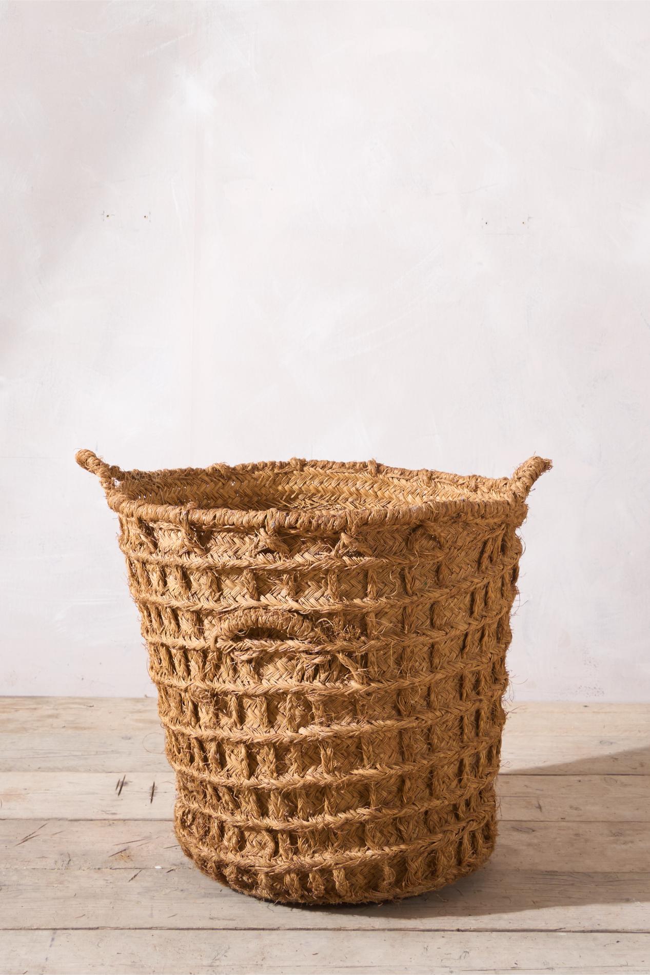 Vintage Spanish woven Olive harvest baskets - 3 available