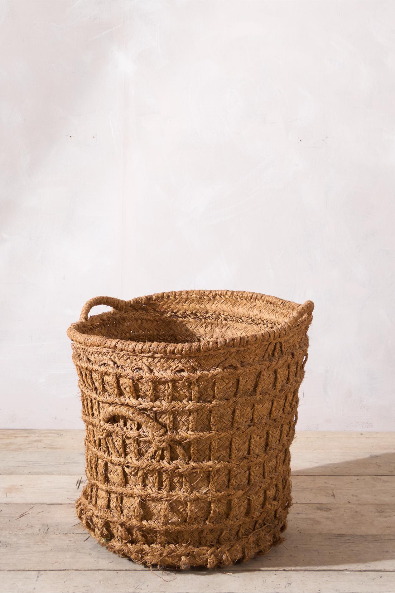 Vintage Spanish woven Olive harvest baskets - 3 available