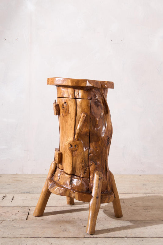 20th century olive wood Spanish mountain side cupboard