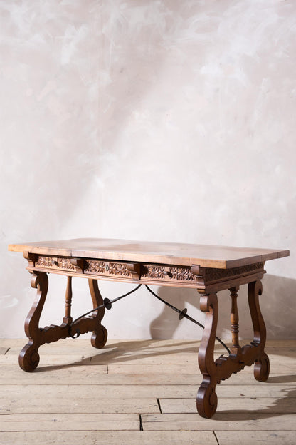 19th century Spanish walnut writing table