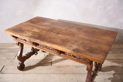 19th century Spanish walnut writing table