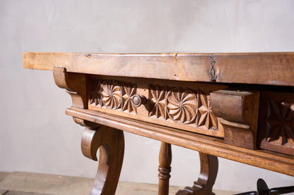 19th century Spanish walnut writing table