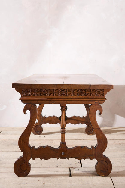 19th century Spanish walnut writing table