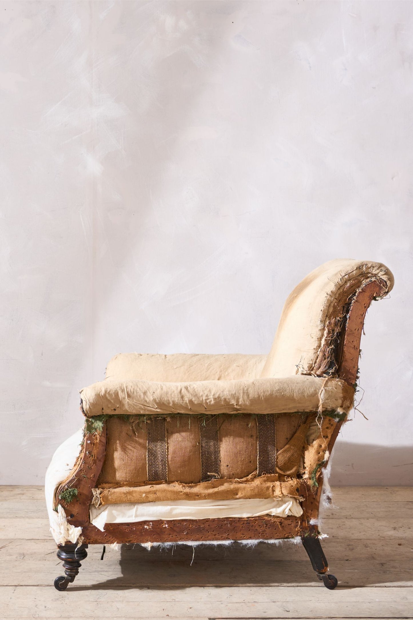 19th century Scroll back English country house armchair