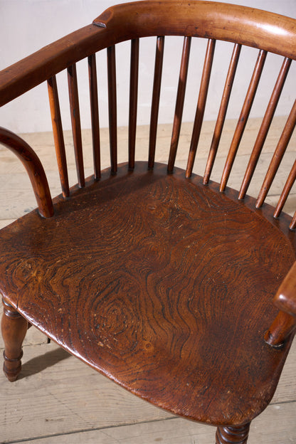 Rare c.1800 Ash & Elm low back Windsor chair