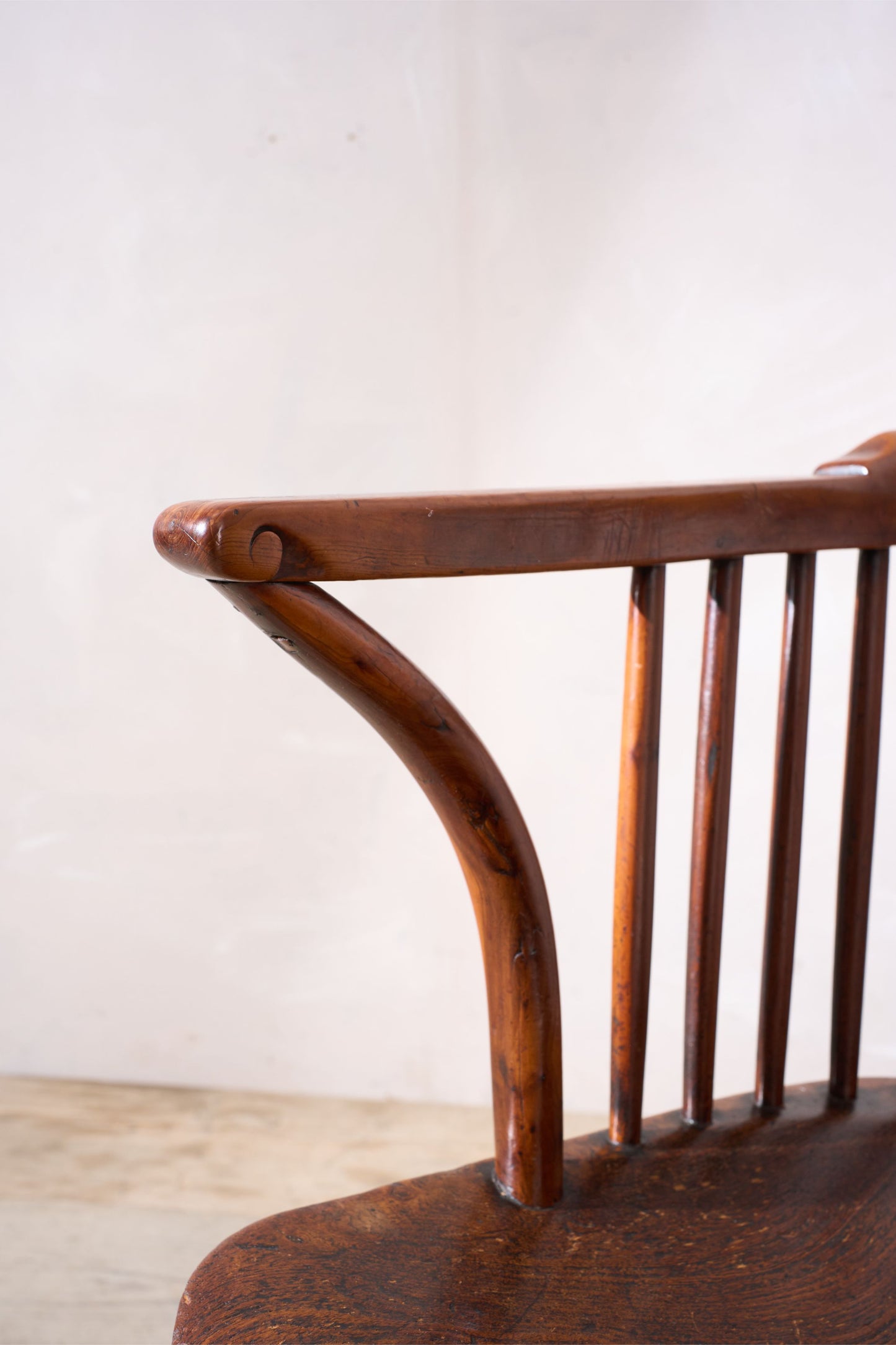 Rare c.1800 Ash & Elm low back Windsor chair