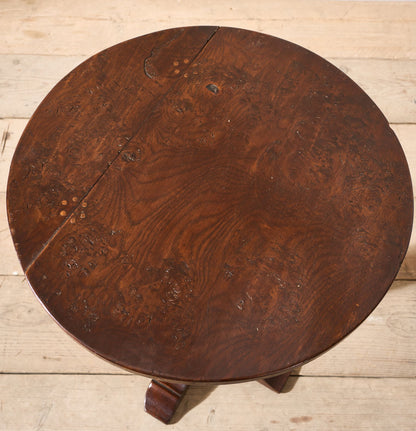 19th century burr yew lamp table