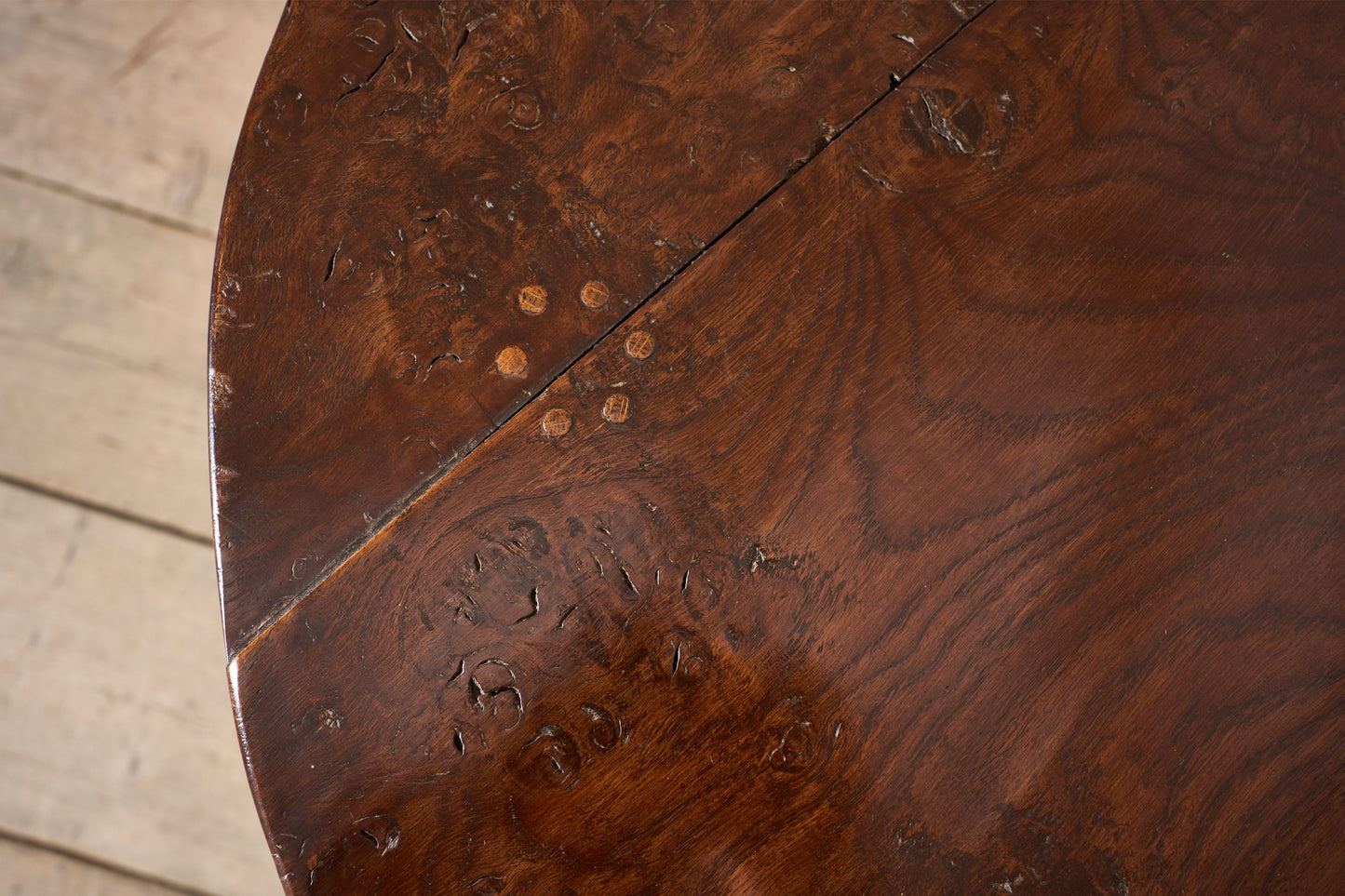 19th century burr yew lamp table