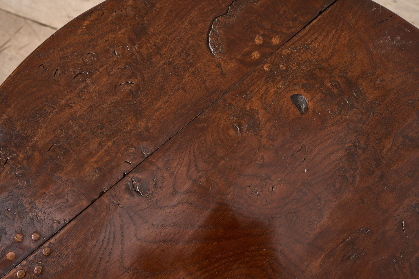 19th century burr yew lamp table