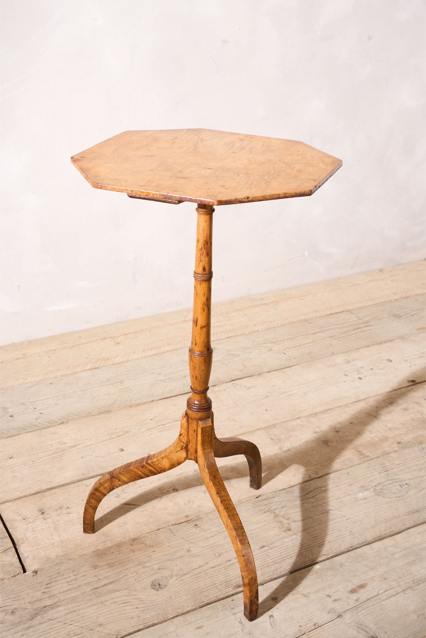 19th century Tiger maple wine table