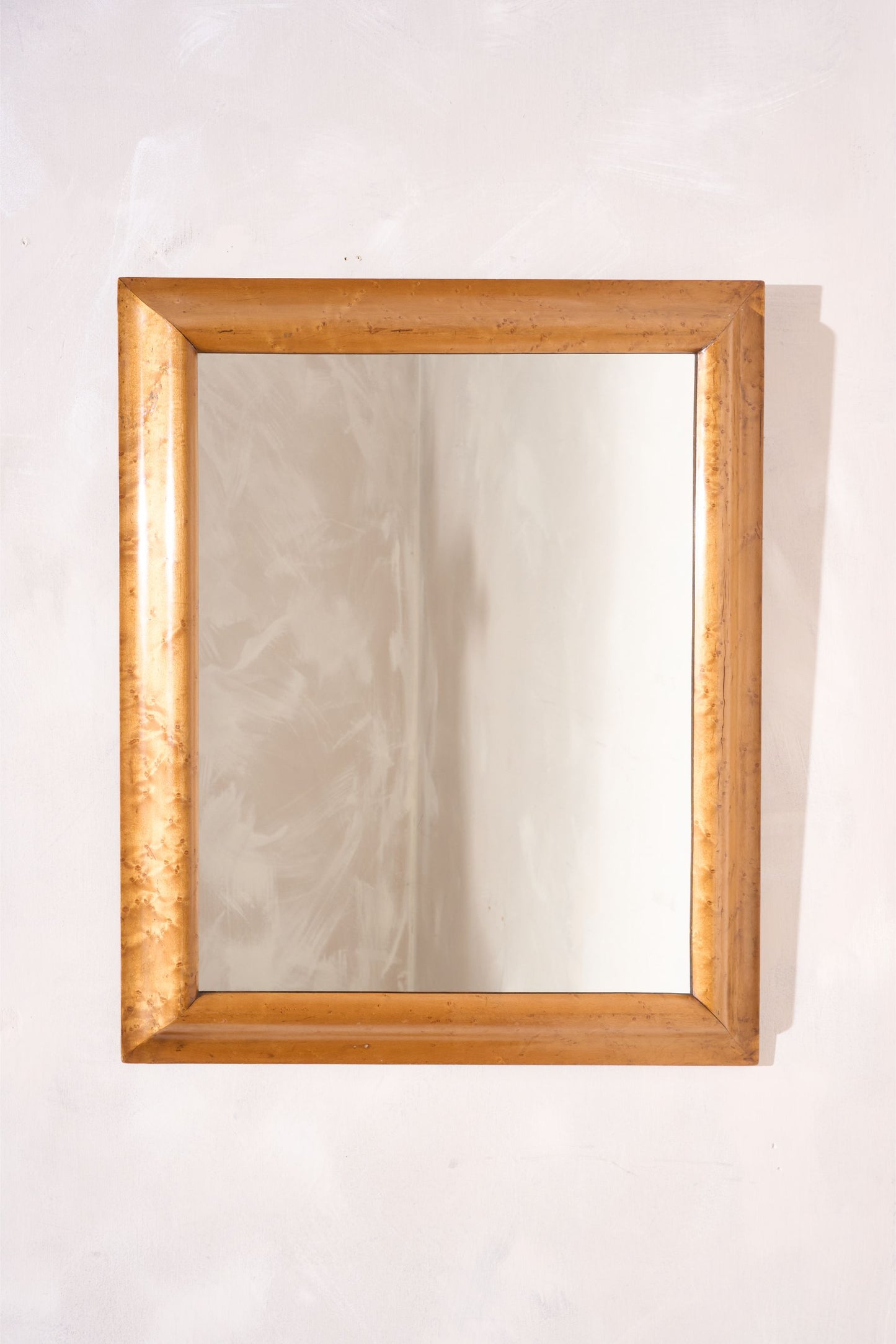 19th century Birdseye maple cushion mirror