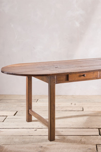 RESERVED 18th century Oval Elm French Farmhouse dining table