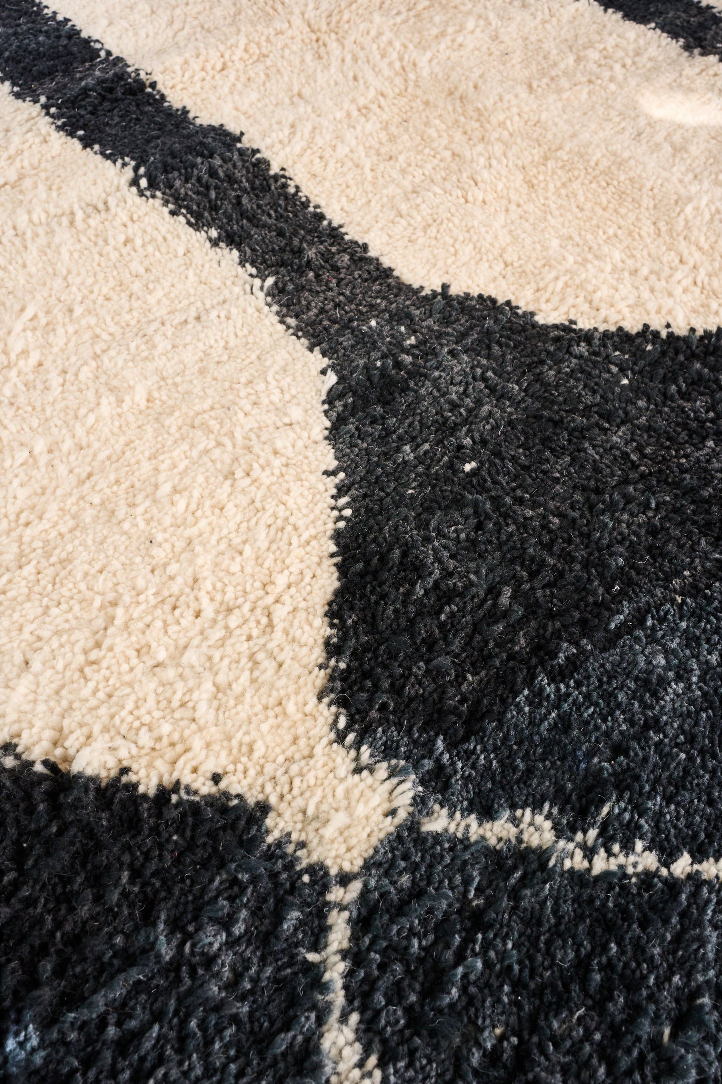 Large black and white Moroccan Berber rug