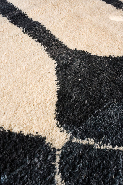 Large black and white Moroccan Berber rug