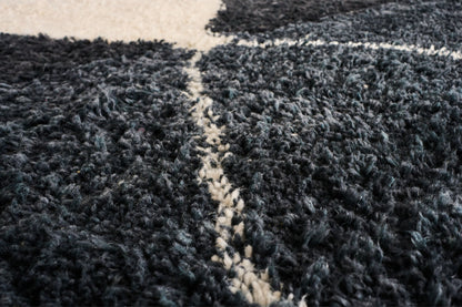 Large black and white Moroccan Berber rug