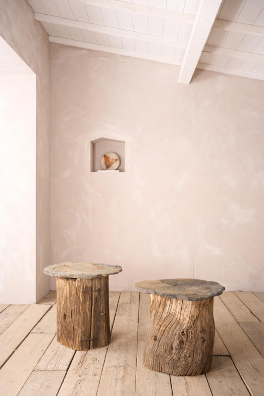 Pair of 19th century slate topped side tables