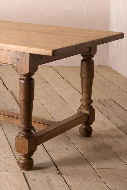 Early 20th century 3m long solid oak dining table