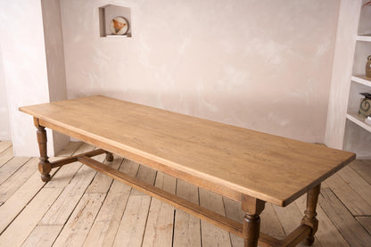 Early 20th century 3m long solid oak dining table