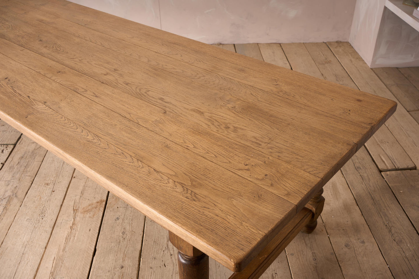 Early 20th century 3m long solid oak dining table