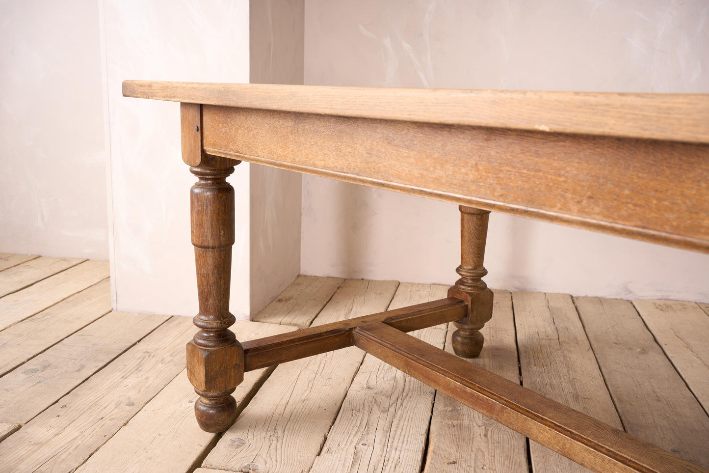 Early 20th century 3m long solid oak dining table