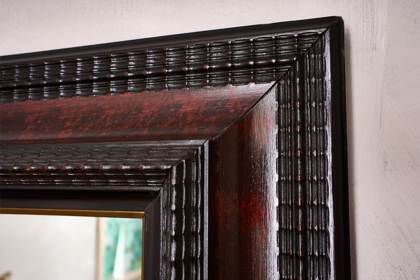 19th century Ebonised and faux tortoiseshell mirror - No5