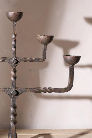 Mid century Spanish brutalist candelabra