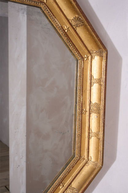 19th century Gilt Octagonal wall mirror