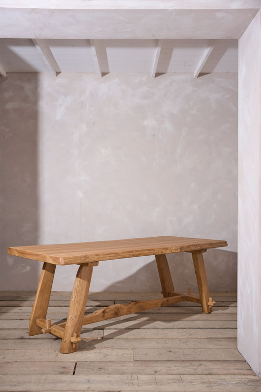 Mid 20th century Elm waney edge dining table