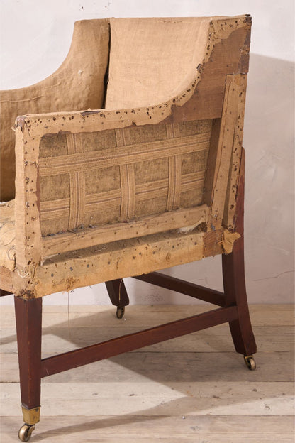 Large Georgian square sided armchair