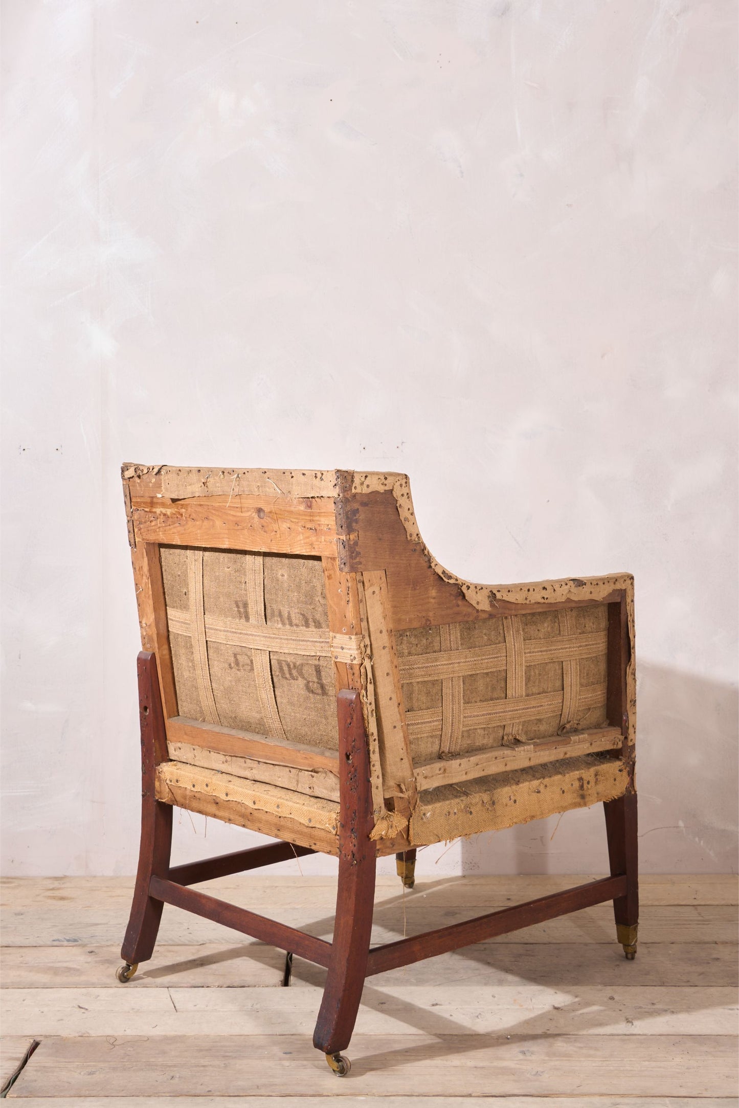 Large Georgian square sided armchair