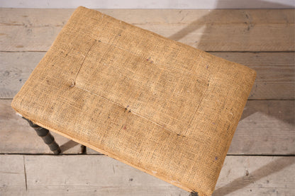 20th century Ebonised faux Bamboo footstool